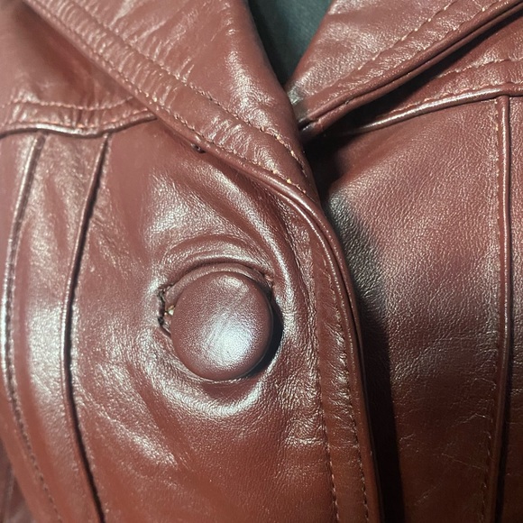 Vintage Classic Directions Genuine Cowhide Leather Coat - Picture 4 of 4